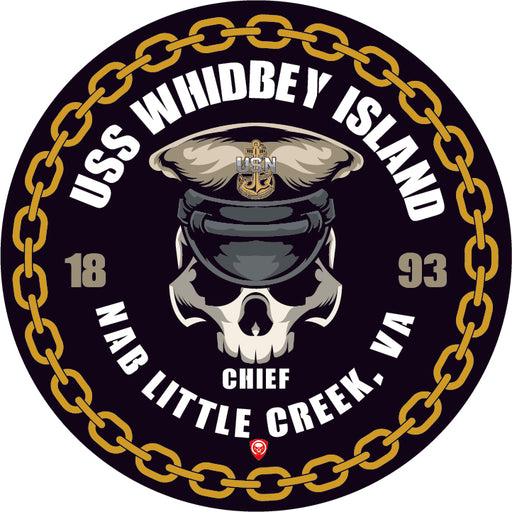 USS Whidbey Island LSD-41 NAB Little Creek VA US Navy Chief 5 Inch Military Decal - Prints54.com