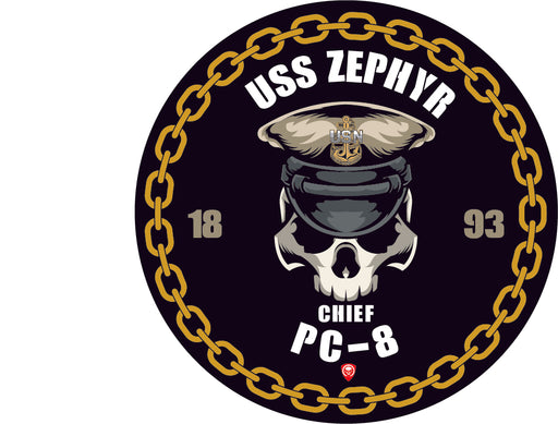 USS Zephyr PC-8 US Navy Chief 5 Inch Military Decal - Prints54.com