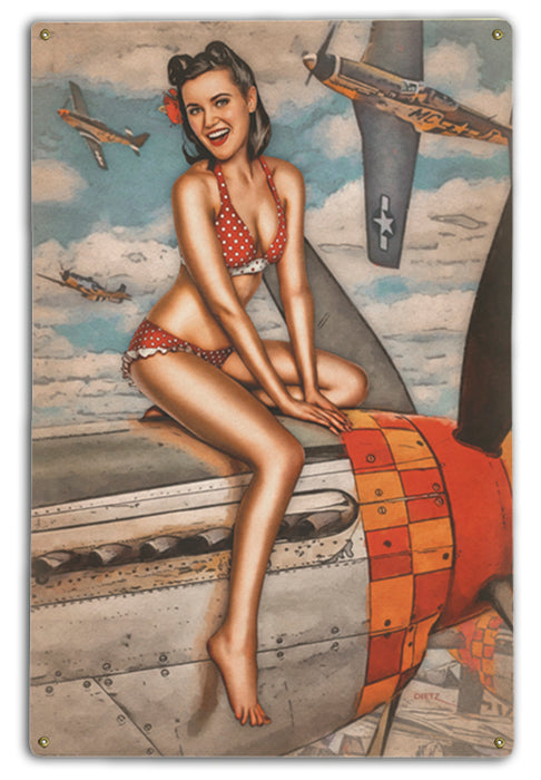 USAF Mustang A Better View WW2 Pinup Girl Art Art Rendering - Prints54.com