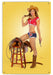 A Real Cowgirl Saddle Vintage Pin-Up Girl Art Rendering - Prints54.com