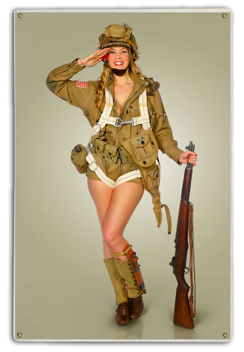 Army Airborne All the Way Military Pin-Up Girl Art Rendering - Prints54.com