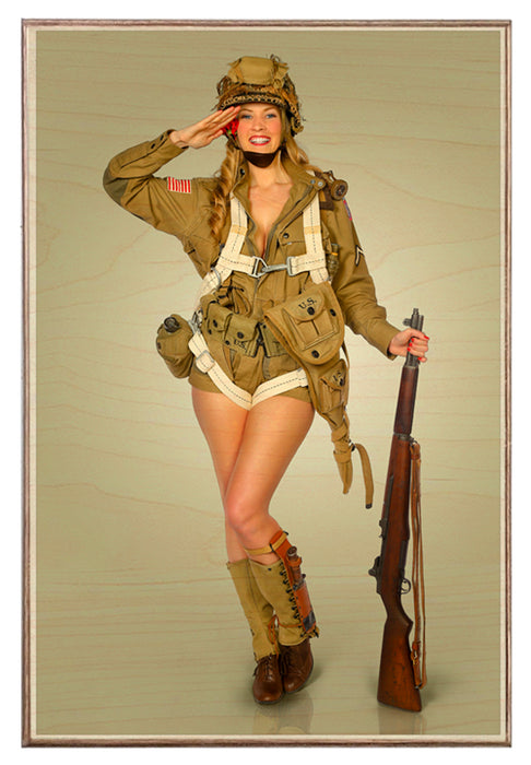 Army Airborne All the Way Military Pin-Up Girl Art Rendering - Prints54.com