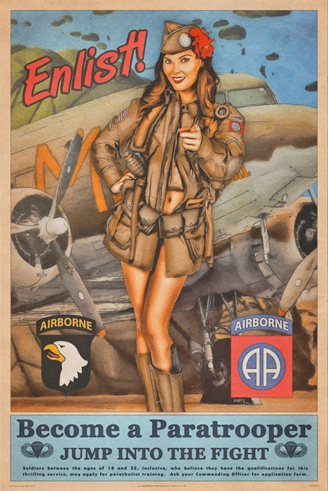 82nd Airborne Enlist Pin-Up Girl Art Rendering - Prints54.com