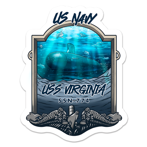 USS Virginia SSN-774 Dolphin Submarine Silent Service US Navy Decal - Prints54.com