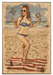 American Girl At The Beach Pin-Up Girl Art Rendering - Prints54.com