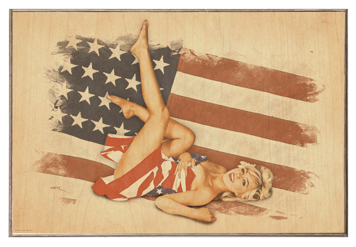 American Salute Patriotic Vintage Pin-Up Girl Art Rendering - Prints54.com