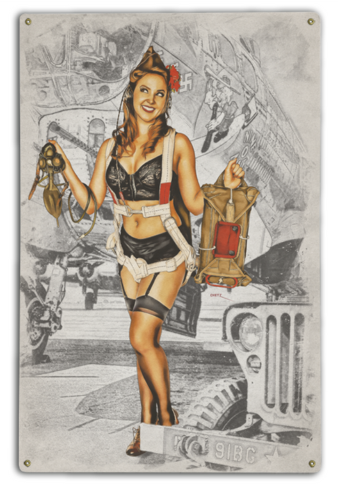 Army Allure Military Pin-Up Girl Art Rendering - Prints54.com