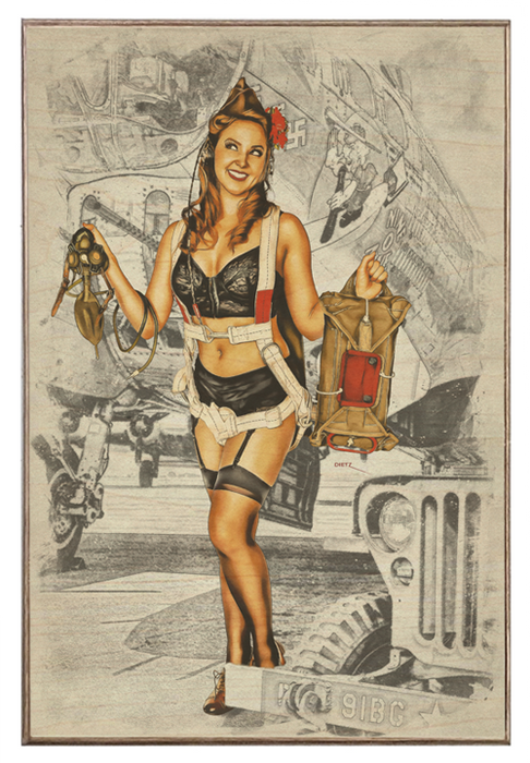 Army Allure Military Pin-Up Girl Art Rendering - Prints54.com