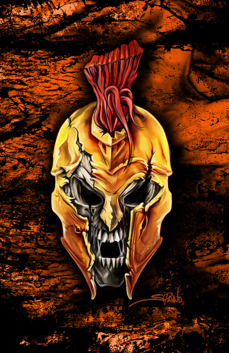 Spartan Skull Art Rendering - Prints54.com