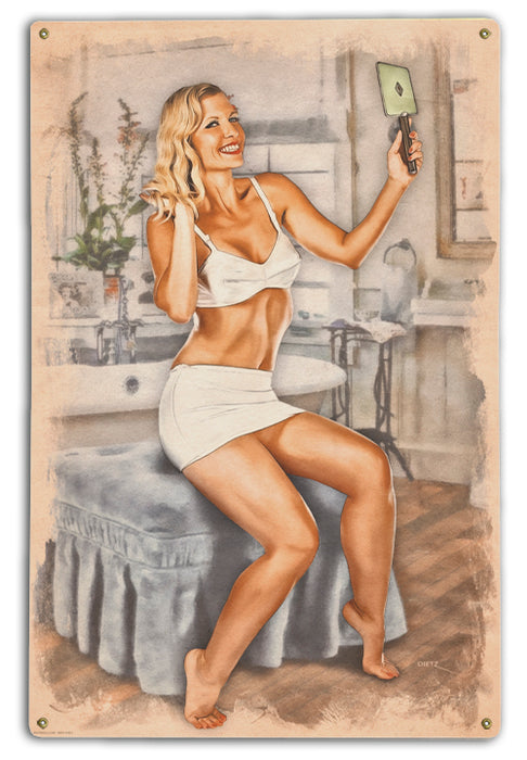 Bathroom Beauty Pin-Up Art Rendering - Prints54.com