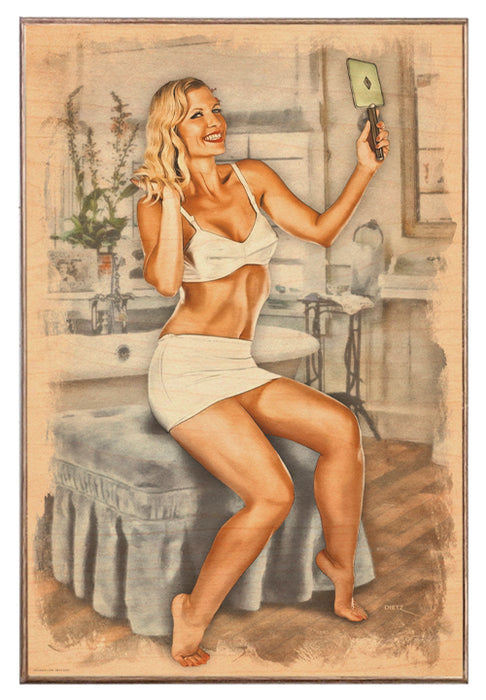 Bathroom Beauty Pin-Up Art Rendering - Prints54.com