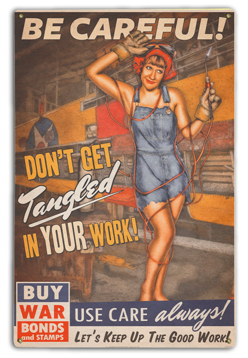 Be Careful! Pin-Up Girl Art Rendering - Prints54.com