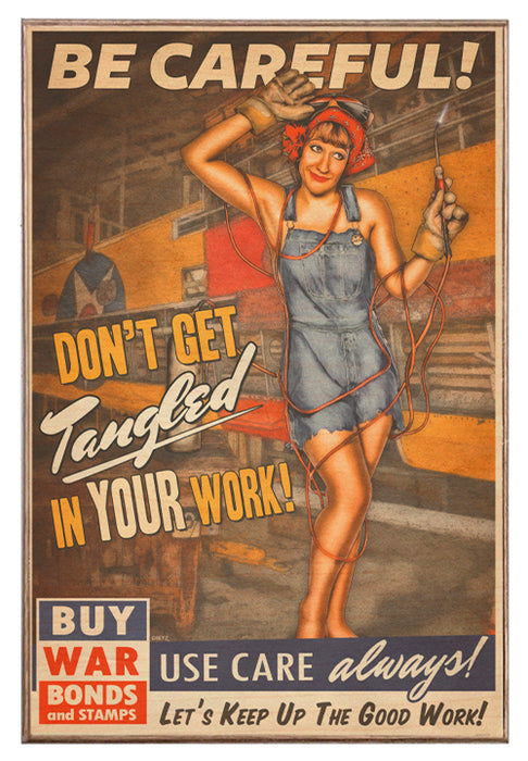 Be Careful! Pin-Up Girl Art Rendering - Prints54.com