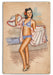 Beach Arrival Vintage Pin-Up Girl Art Rendering - Prints54.com