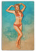 Beach Bikini Pin-Up Girl Art Rendering - Prints54.com