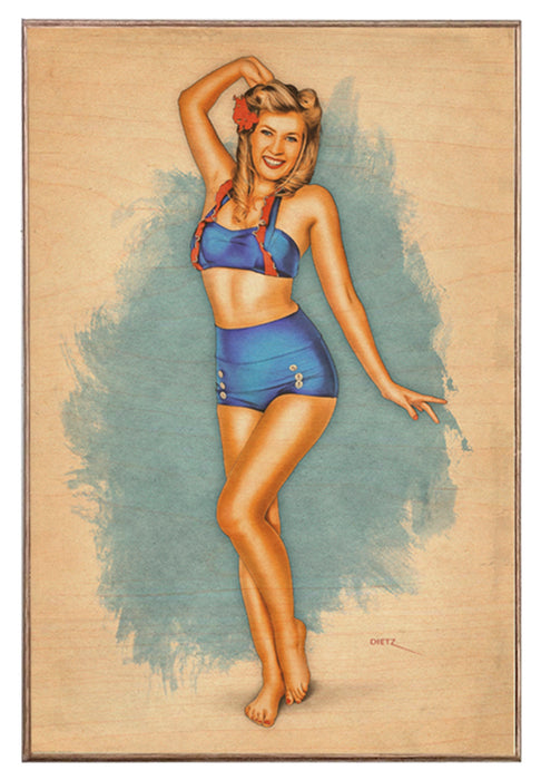 Beach Day Pin-Up Art Rendering - Prints54.com