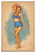 Beach Day Pin-Up Art Rendering - Prints54.com