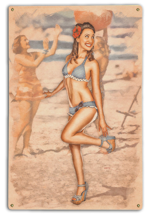 Beach Fun Pin-Up Art Rendering - Prints54.com