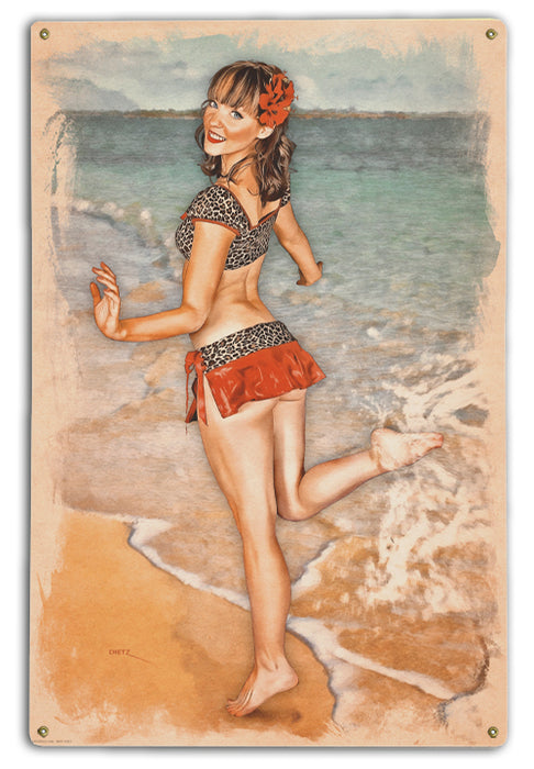 Beach Splash Pin-Up Art Rendering - Prints54.com