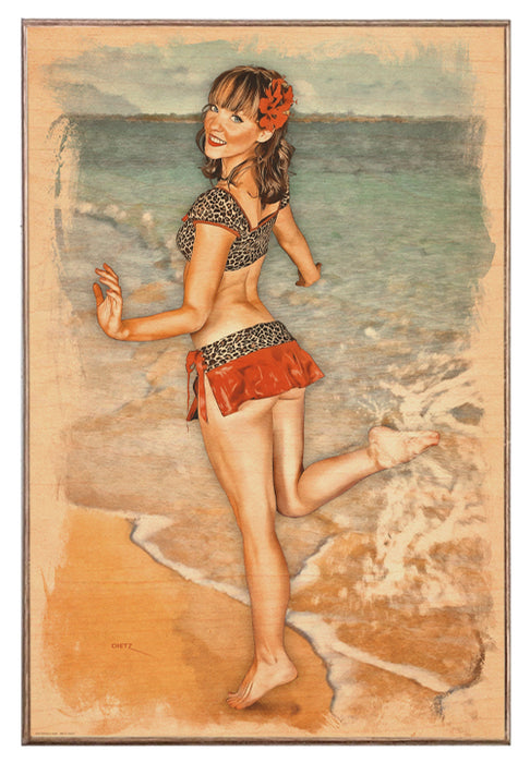 Beach Splash Pin-Up Art Rendering - Prints54.com