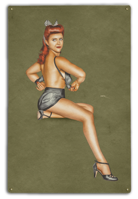 Americana Beautiful Belle Vintage Pin-Up Girl Art Rendering - Prints54.com