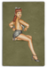 Americana Beautiful Belle Vintage Pin-Up Girl Art Rendering - Prints54.com