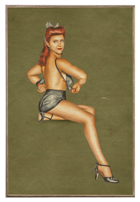 Americana Beautiful Belle Vintage Pin-Up Girl Art Rendering - Prints54.com