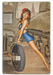 War Years WW2 Beautiful Hardware Jeep Vintage Military Pin-Up Girl Art Rendering - Prints54.com