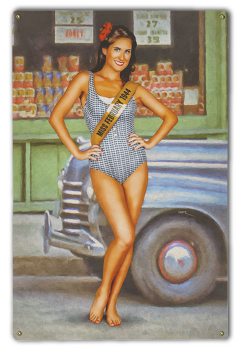 1940;s Beauty Contest Vintage Pin-Up Girl Art Rendering - Prints54.com