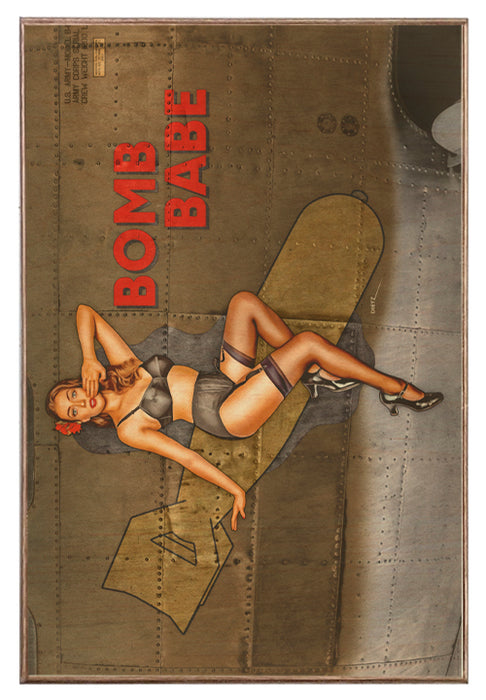 WW2 Bomber Vintage Bomb Babe Military Pin-Up Nose Art Art Rendering - Prints54.com