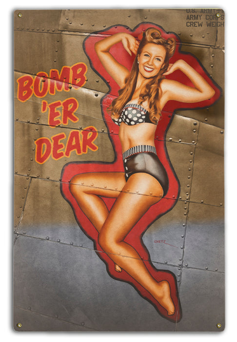 US Air Force Bomb 'Er Dear Military Pin-Up Nose Art WW2 Art Rendering - Prints54.com