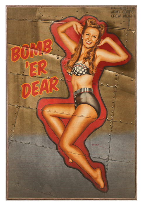 US Air Force Bomb 'Er Dear Military Pin-Up Nose Art WW2 Art Rendering - Prints54.com