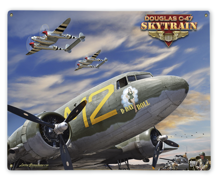 C-47 Skytrain Art Rendering - Prints54.com