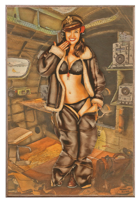 Caught in the Act Military Pin-Up Girl Art Rendering - Prints54.com