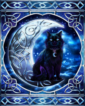 Celtic Black Cat Art Rendering - Prints54.com