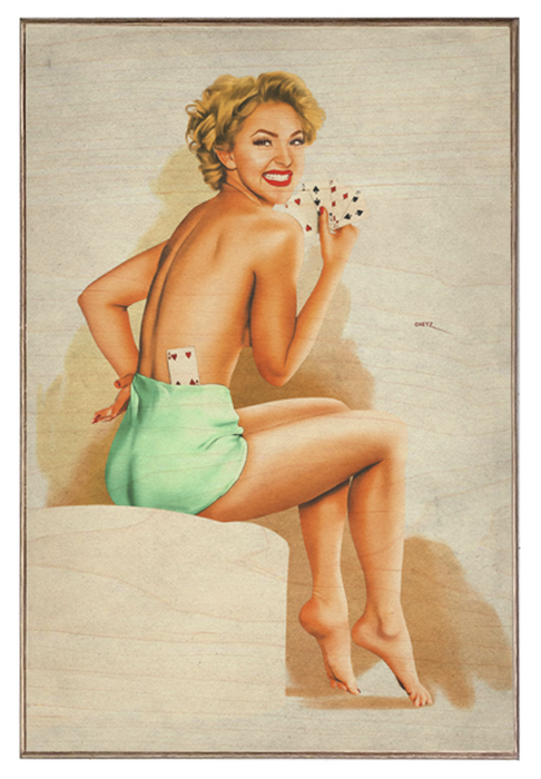 Cheating Cutie Vintage Pin-Up Girl Art Rendering - Prints54.com