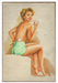 Cheating Cutie Vintage Pin-Up Girl Art Rendering - Prints54.com