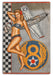 Checkered Nose Beauty P-51 Mustang Pin-Up Girl Art Rendering - Prints54.com