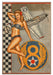 Checkered Nose Beauty P-51 Mustang Pin-Up Girl Art Rendering - Prints54.com