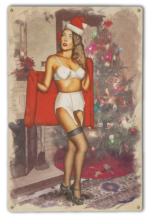 Christmas Cutie Pin-Up Girl Art Rendering - Prints54.com