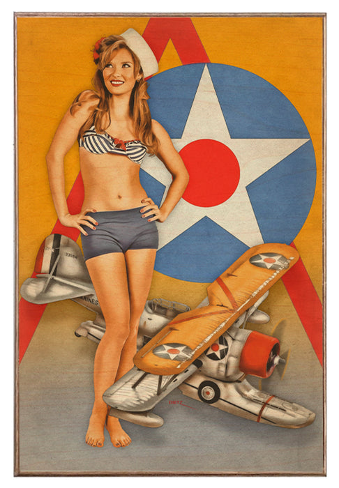 Dame and the Duck Military Pin-Up Girl Art Rendering - Prints54.com