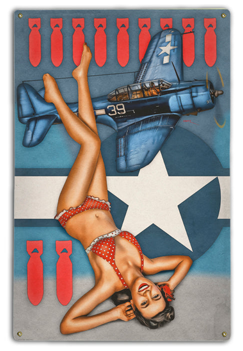 Dauntless  Dive Bomber Dame Pin-Up Girl Art Rendering - Prints54.com