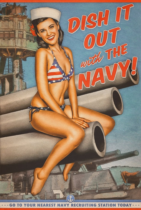 Dish It Out With The Navy Pin-Up Girl Art Rendering - Prints54.com