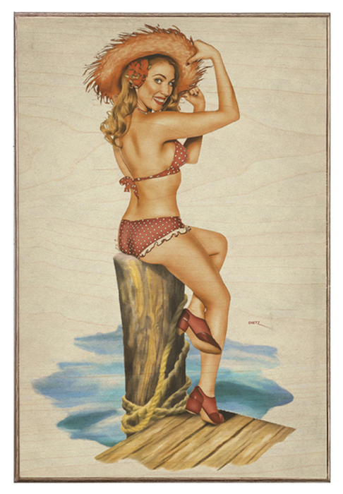 Dockside Salute Ocean Pin-Up Girl Art Rendering - Prints54.com