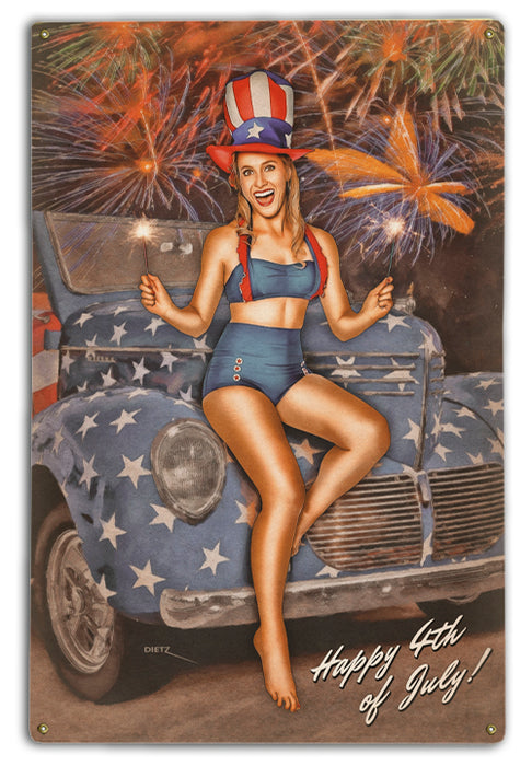 Forever Patriotic Pin-Up Girl Art Rendering - Prints54.com