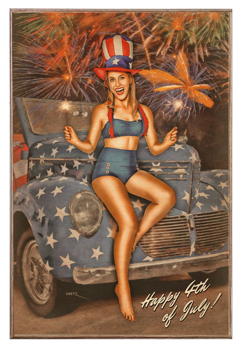 Forever Patriotic Pin-Up Girl Art Rendering - Prints54.com