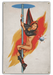 Firefighter Down The Pole Vintage Pin-Up Girl Art Rendering - Prints54.com