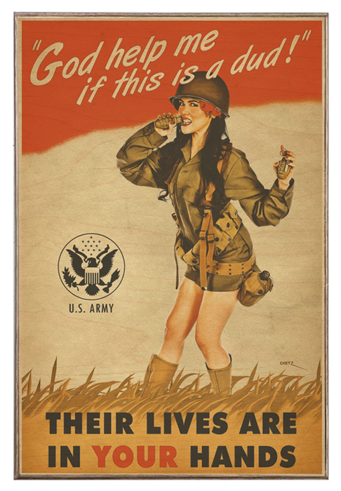 God Help Me! Soldier War Poster Vintage Military Pin-Up Girl Art Rendering - Prints54.com