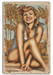 Hawaiian Honey At The Beach Vintage Pin-Up Girl Art Rendering - Prints54.com