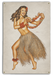 Hawaiian Hula Vintage Pin-Up Island Girl Tropical Art Rendering - Prints54.com